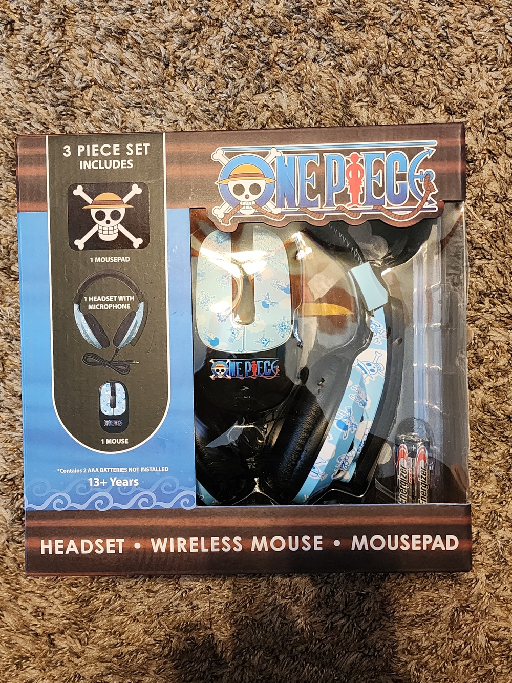 Onepiece Blue Headset, Wireless Mouse & Mousepad 3-Piece Set
